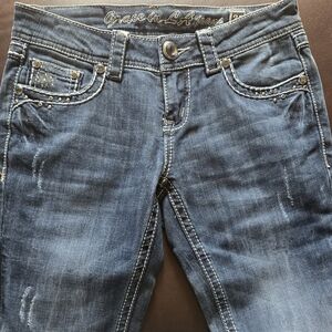Grace in LA Women's Boot Cut Jeans - Dark Blue
